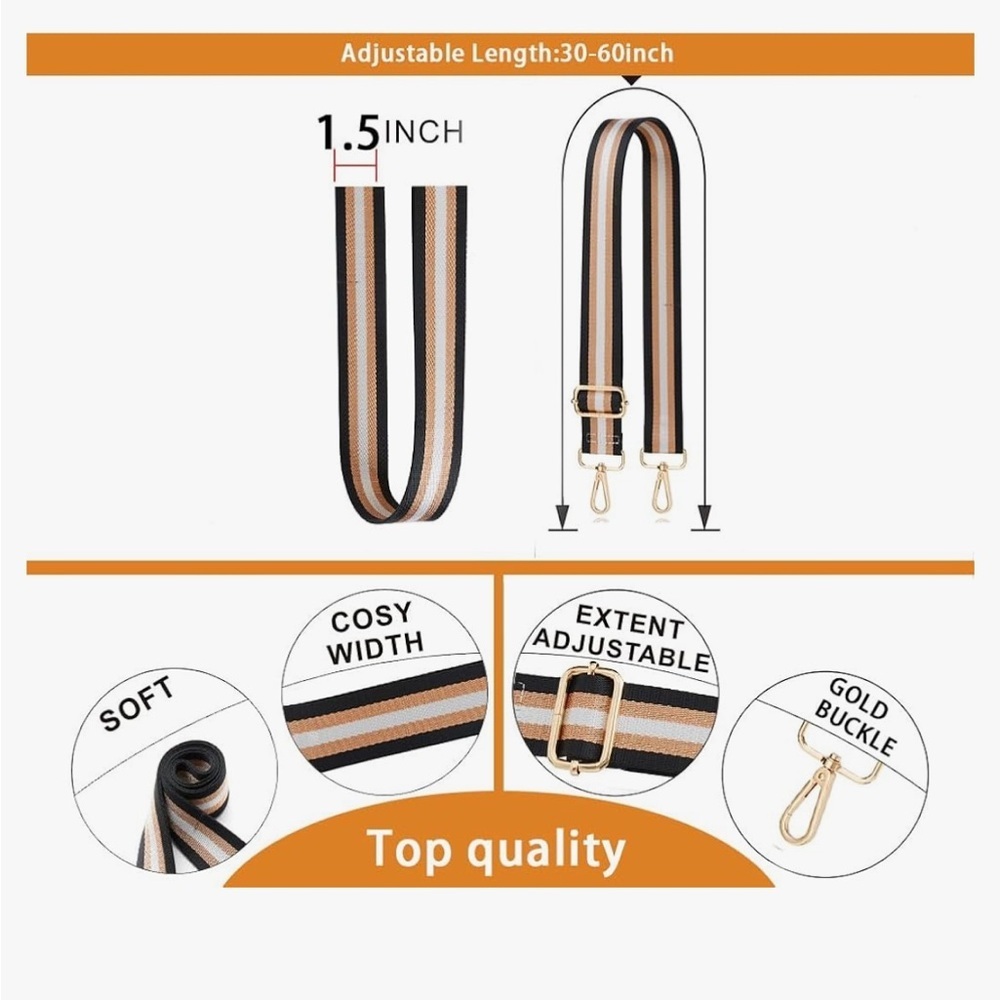SHEING Purse Strap Replacement Crossbody Handbag Shoulder Strap Adjustable - Picture 3 of 7